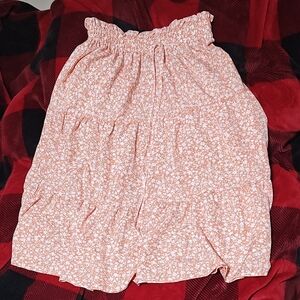 SHEIN Orange Floral A-Line Skirt